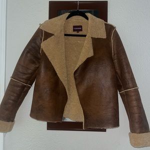 Brown leather jacket